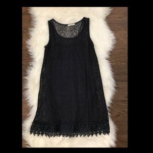 Dark Blue Lace/Knit Mini Dress